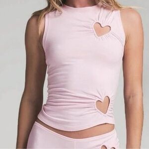 SKIMS- Pink Heart Cutout Sleeveless Tank